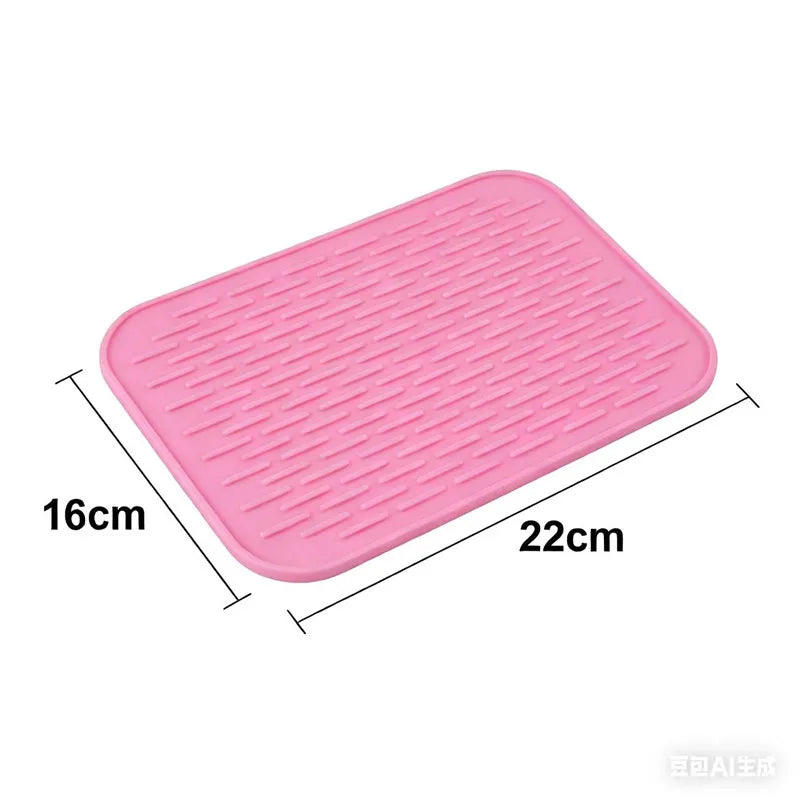 tapis protection silicone respectueux environnement moderne rayures horizontales vert clair bleu orange gris