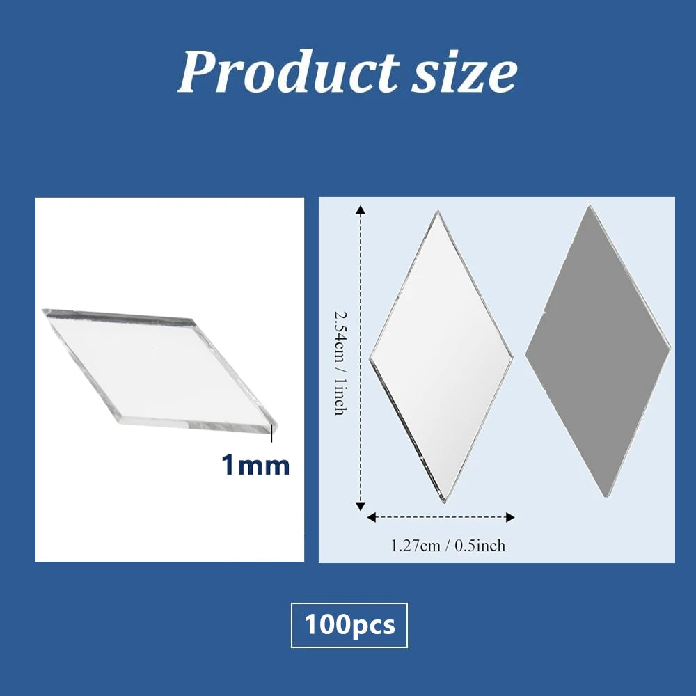 miroirs autocollants muraux argentés formes géométriques modernes décoration intérieure bricolage DIY 100 pièces transparents