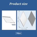 miroirs autocollants muraux argentés formes géométriques modernes décoration intérieure bricolage DIY 100 pièces transparents