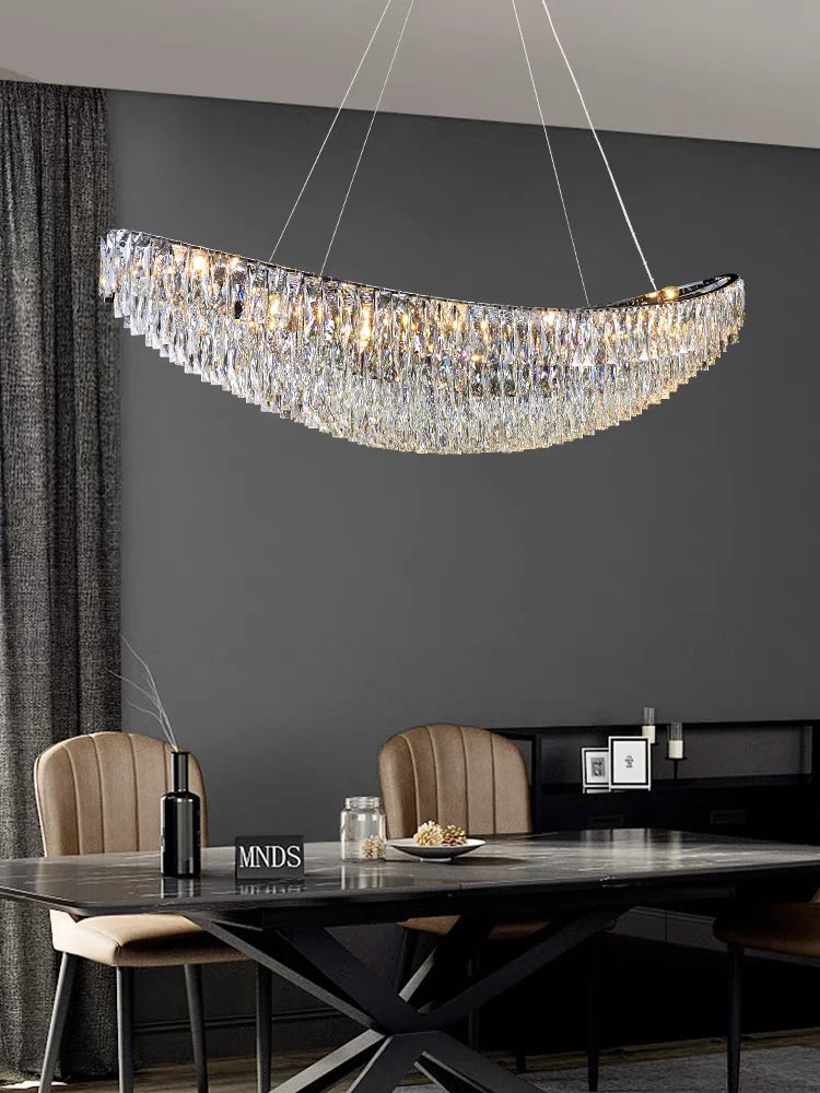 Lustre plafond en cristal K9 couleur chrome