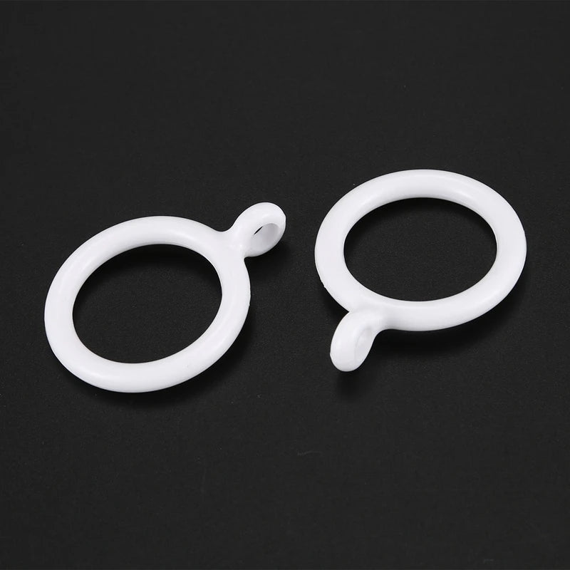 anneaux rideau plastique blanc coton classiques lisses arrondis opaques
