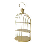 présentoirs gâteaux cage métal doré blanc grille vintage élégants anse crochet tartes fruits