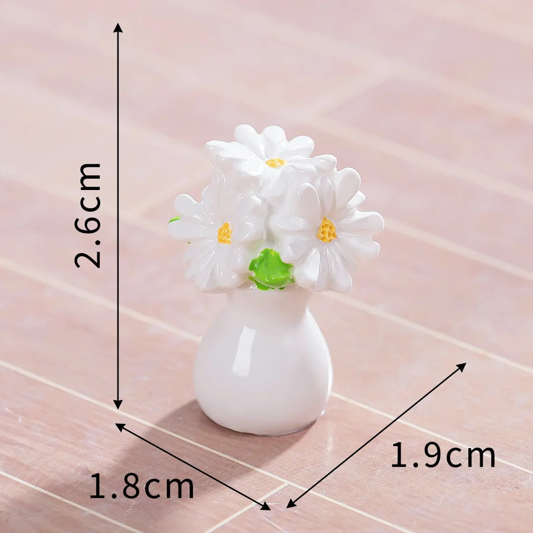 bouquet fleurs artificielles miniature décoratives feuilles fleurs diverses couleurs opaques décoration intérieure festive