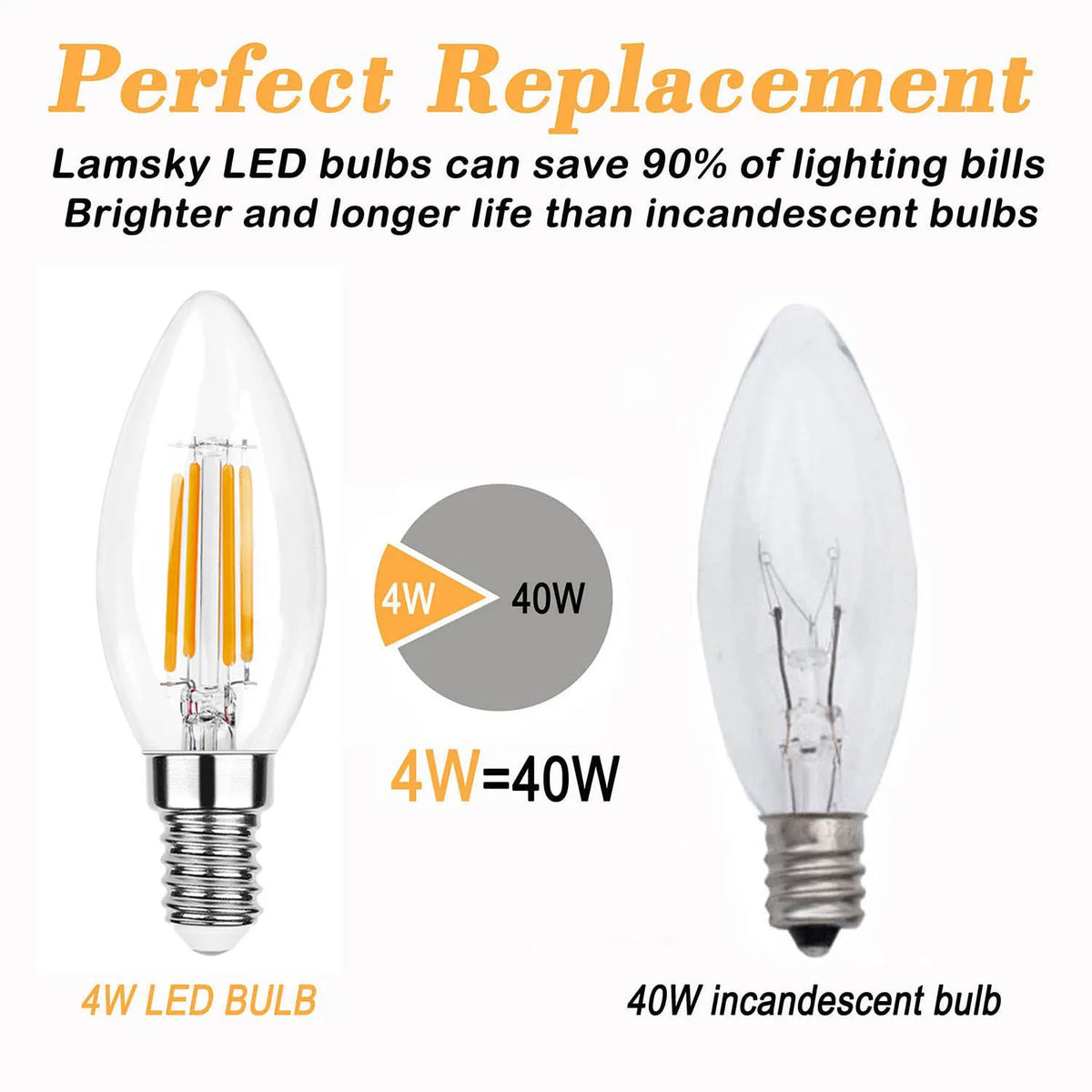 ampoules led 4w équivalent 40w blanc chaud 2700k filament doré culot e12 e14 vintage