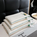 oreiller coton blanc patchwork bordure verte orange anti apnée anti ronflement therapy refroidissement 40x60cm