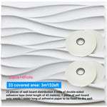 décoration murale moderne panneau 3d blanc rayures ondulées pvc autoadhésif intérieur 30x30cm