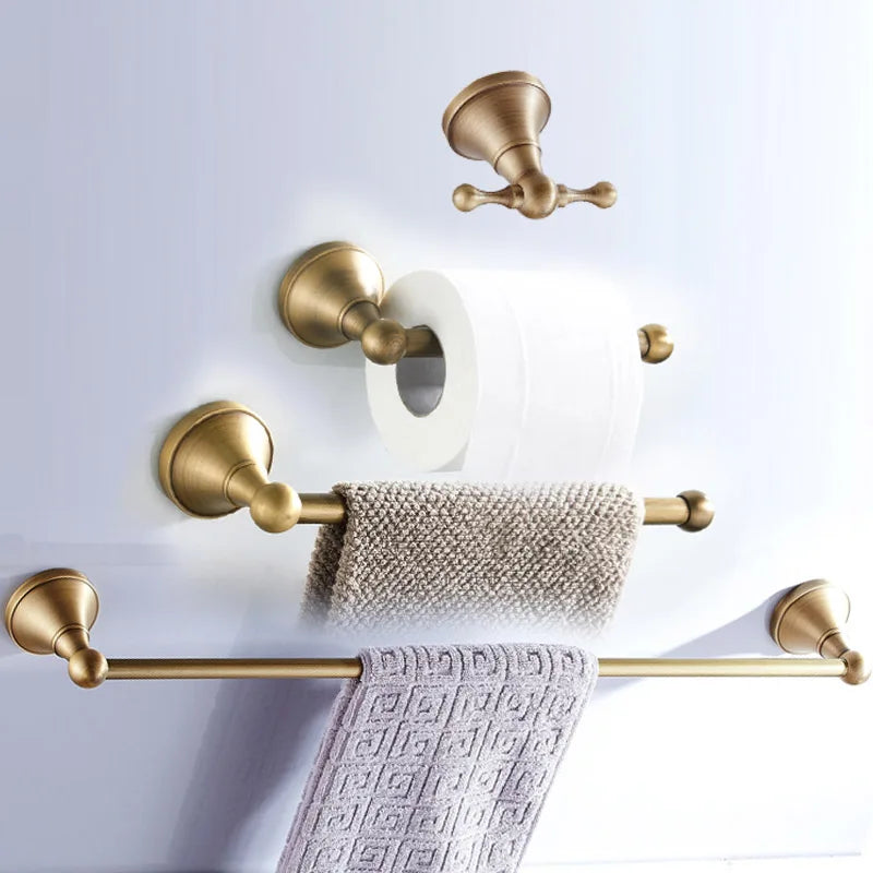 accessoires salle bain doré laiton antique vis classique serviette papier toilette savon ensemble moderne
