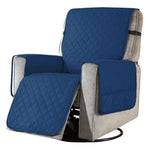 Housse fauteuil place quilted moderne bleu gris beige imperméable antidérapante poches adhésiveversible