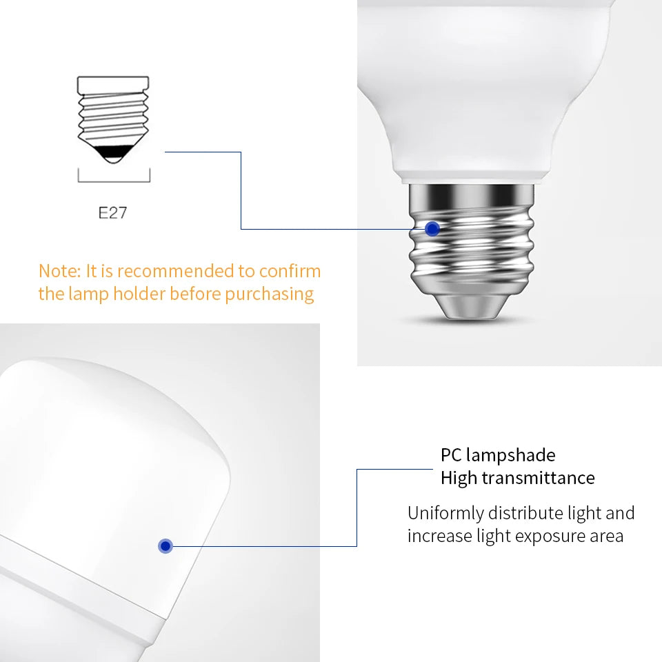 ampoule led e27 2700k 6500k blanc mat moderne 50000h 10w 15w 20w 30w 40w