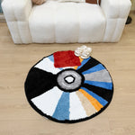 tapis floqué tufté moderne rayures colorées antidérapant polyester intérieur salon chambre sdb adultes