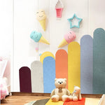 panneau décoratif moderne auto adhésif orange gris bleu jaune texture linéaire intérieur chambre enfant