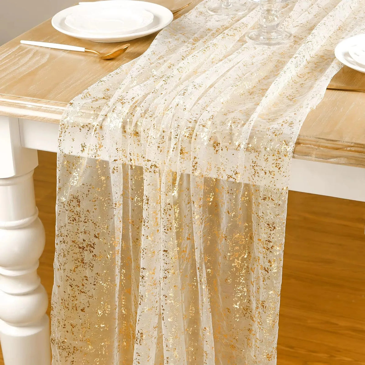 table table effet paillettes dorées transparente verte rouge bleu vert foncé or festive