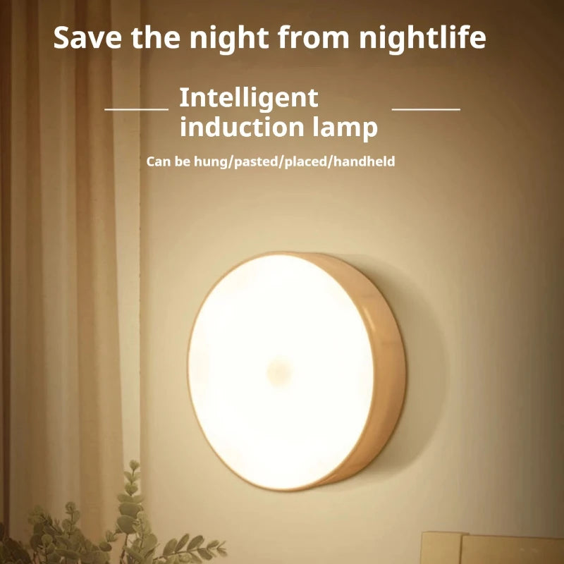 lampe nuit intelligente capteur présence led rechargeable adhésif blanc moderne veilleuse automatique urgence usb