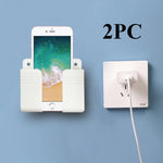 support mural rechargeable smartphones rangement télécommandes boîte adhésive moderne noir blanc