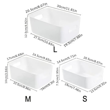 boîtes rangement blancs poignées réutilisables plastique pp modernes multifonctionnelles