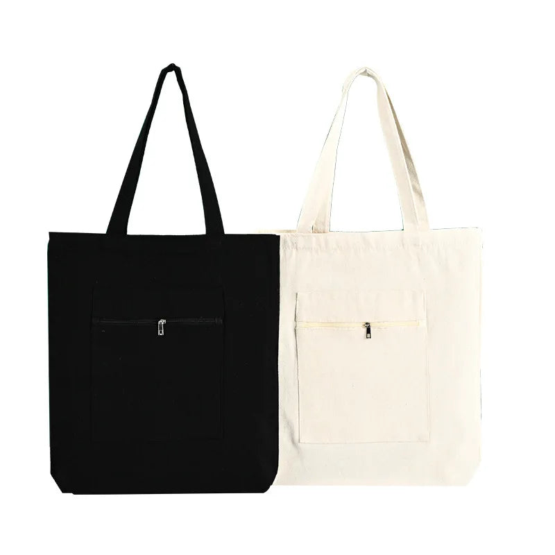 sac main polyestère noir blanc fermeture éclair poches détachable décontracté casual
