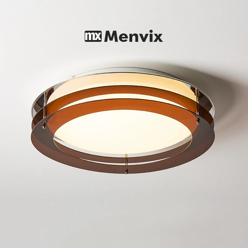 plafonniers modernes lampes marron doré argenté lumière led ondule