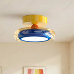 plafonnier moderne jaune bleu orange chambre enfant lumineux léger fixe décoratif figurines stickers ludique