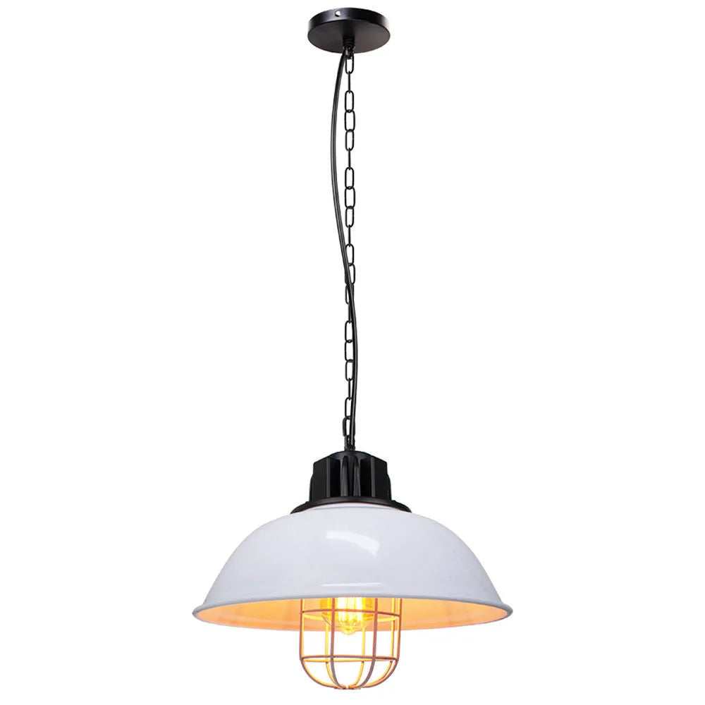 Suspension lumineuse industrielle vintage noir cuivre ampoule chaînes métal fini mat