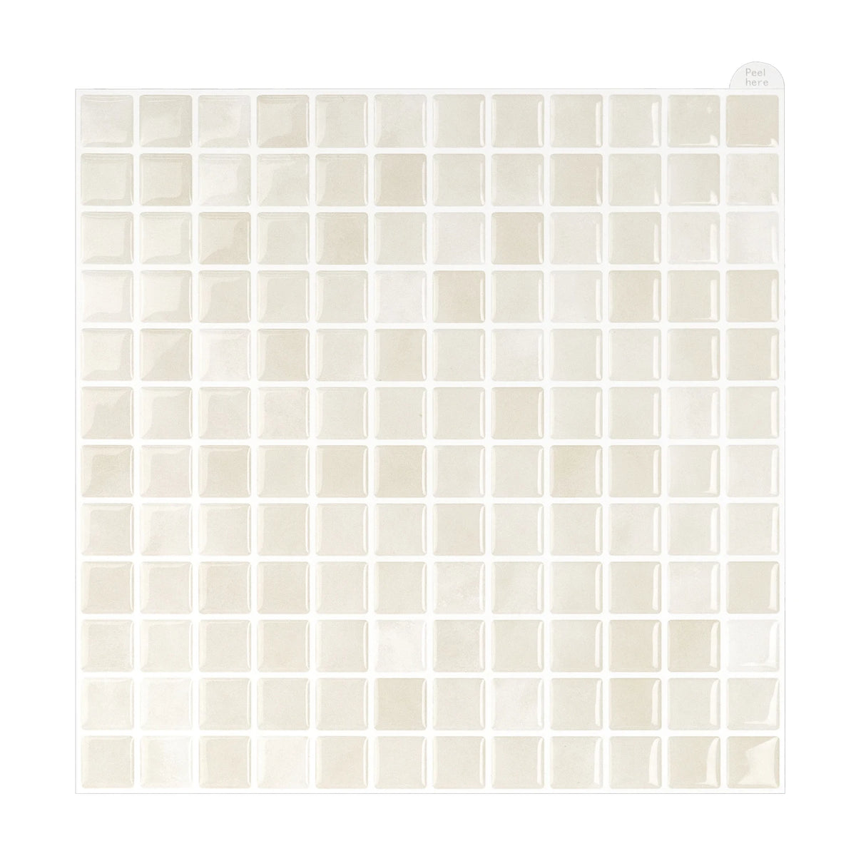 carreaux mur autoadhésifs modernes carrés uniformes beige clair 10x10 imperméables pièces