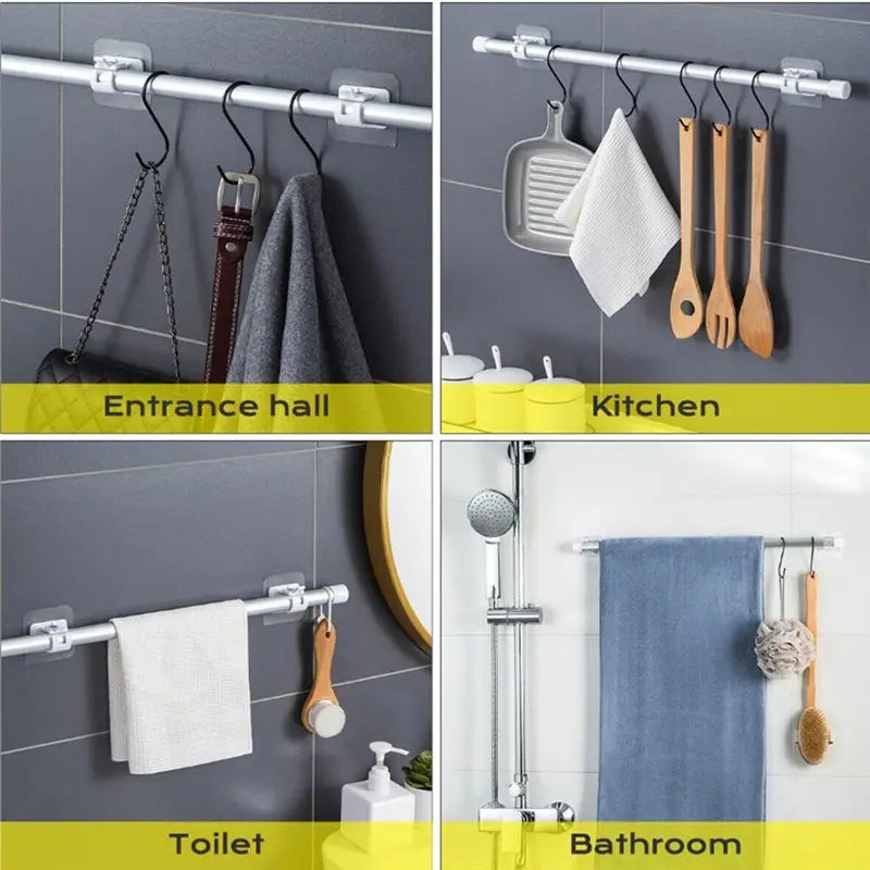 supports muraux adhésifs blancs crochets réutiliables modernes rideaux sans perçage