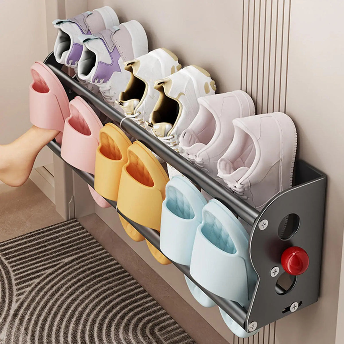 organisateur chaussures aimants mural multi couleurs moderne réutilisable porte chambre maison