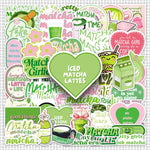 stickers graphiques moderne vert rose blanc adhésifs pack 50 pièces différents motifs floral
