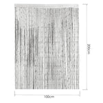 rideau transparent porte franges brillantes argentées dimension 100x200cm decoration festive crochet