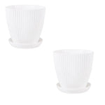 pot fleurs plastique plateau rayures verticales moderne plante intérieur