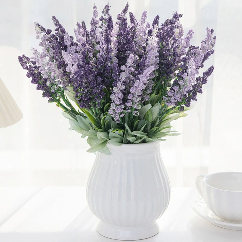 bouquet artificiel fleurs soie vert blanc jaune violet vase extérieur intérieur décoration mariage chambre