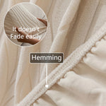 housse canapé polyester jacquard rayures verticales moderne beige clair salon lavable machine doux accueil