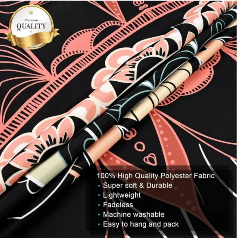tapisserie murale japonaise anime moderne servantes motifs floraux rose noir blanc polyester grande chambre