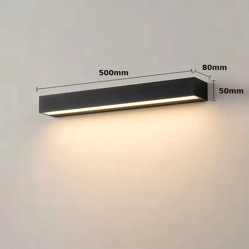 lampes murales led rectangulaires modernes blanc noir ip65 18w 30w étanches contemporaines minimalistes