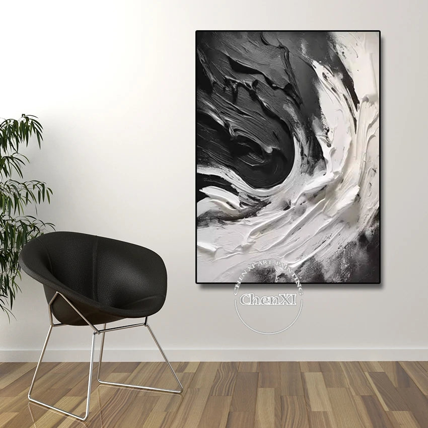 Tableau abstrait multicolore salon contemporain