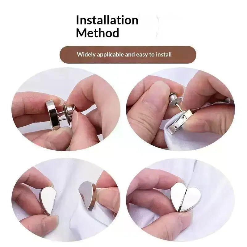 boucle magnétique rideau argentée texture métallique adhésive moderne minimaliste fixations incluses