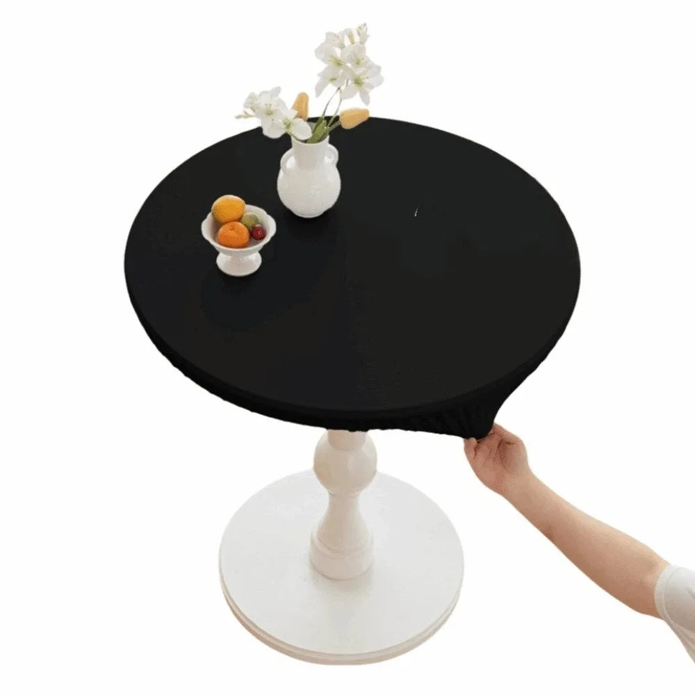 housse table moderne 60cm 80cm vert clair bleu beige élastique polyester resistant