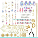 kits diy cristaux irisés suncatchers bijoux bohèmes dorées étoiles lunes