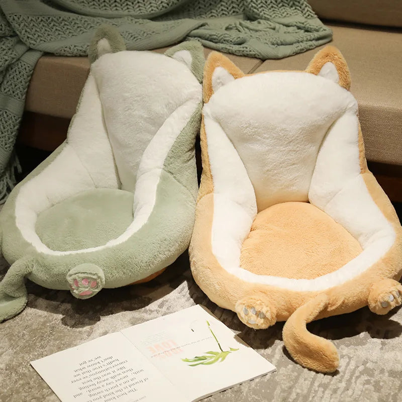 coussin chaise doux motif animal moderne oreilles pattes queue beige rose vert clair