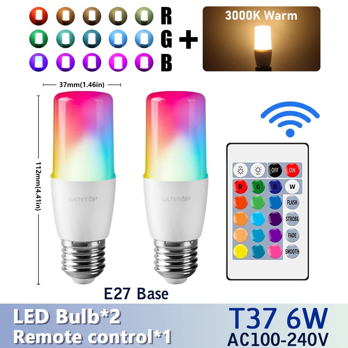 ampoule led rgb multicolore télécommande effet dynamique moderne lumiere variable 16 couleurs