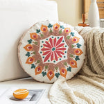 taies d'oreiller rondes géométriques coton polyester pompons blancs ethnique bohocoration intérieure hôtelière hôpitalisée