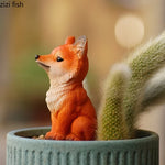 statuette renard fourrure résine moderne décoration intérieure animal compagnie ornement blanc orange