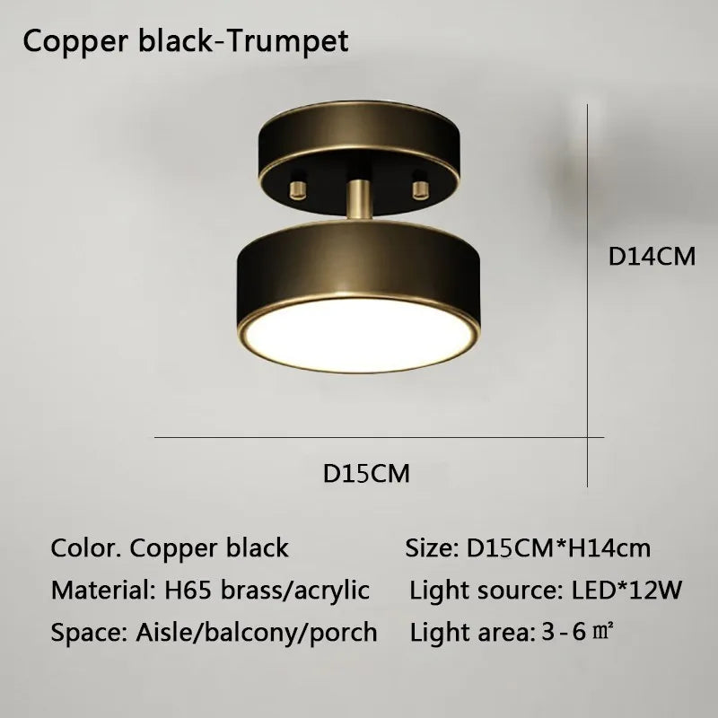 lampe moderne minimaliste or rond lisse montée surface interrupteur tactile 20cm