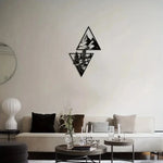décoration murale métal paysage montagneux cascade forêt moderne minimaliste nature triangles imbriqués
