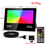 projecteur led rgb ip66 étanche extérieur télécommande réglage luminosité noir moderne