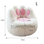 siège enfant fauteuil blanc rose poilu coussin patte coussinet ludique décontracté chambre enfants assis
