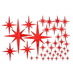stickers muraux étoiles brillantes moderne 42 pièces adhésifs blanc jaune bleu