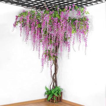 arbre artificiel fleurs feuilles violet rose blanc bleu rouge décoration extérieure intérieure naturelle plastique