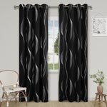 rideau moderne polyester opaque motif rayures ondulées gris blanc rose noir rouge salon chambrehôtel