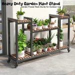 support plantes moderne niveaux gris métallique bois naturel assemblage facile