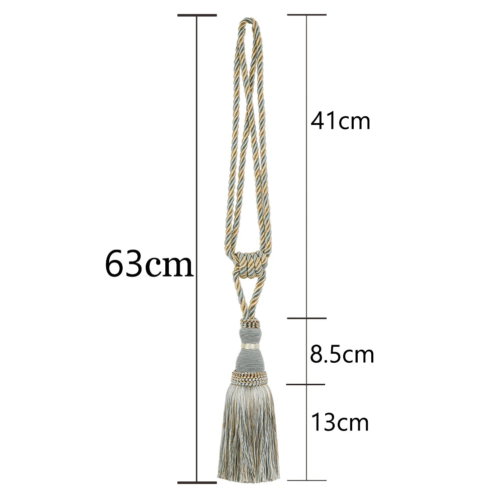 ruban fenêtre pompons beige bleu clair rayures classique opaques facile utiliser